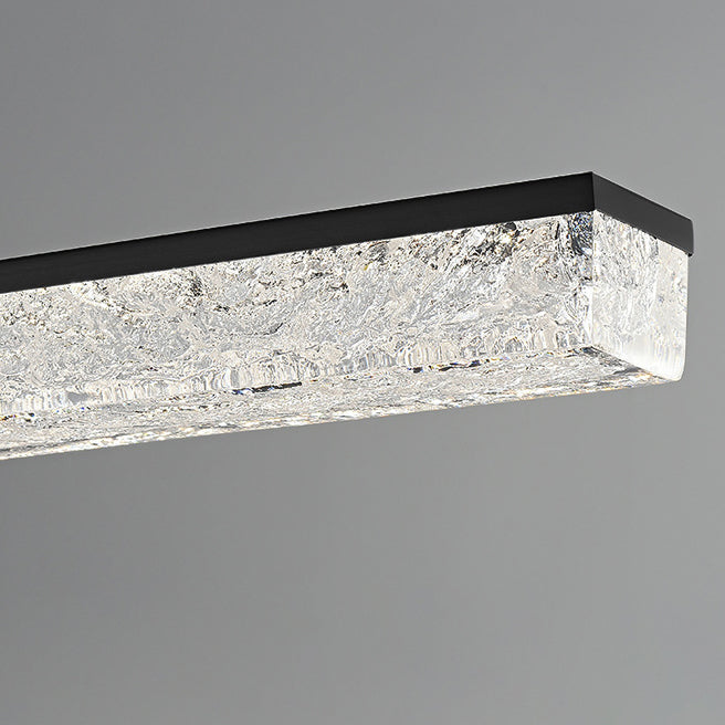 Lustre LED en résine de cuivre long avec monogramme minimaliste moderne pour salle à manger 