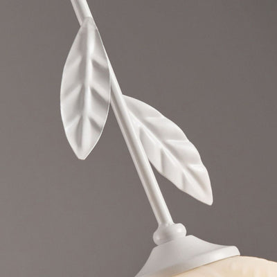 Zeitgenössischer kreativer Blumen-Glas-Eisen-Blätter-Entwurf 3-Licht-Insel-Licht-Kronleuchter für Wohnzimmer 