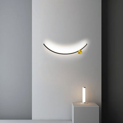 Moderne minimalistische Arc Aluminium Streifen Acryl LED Wandleuchte Lampe für Wohnzimmer 