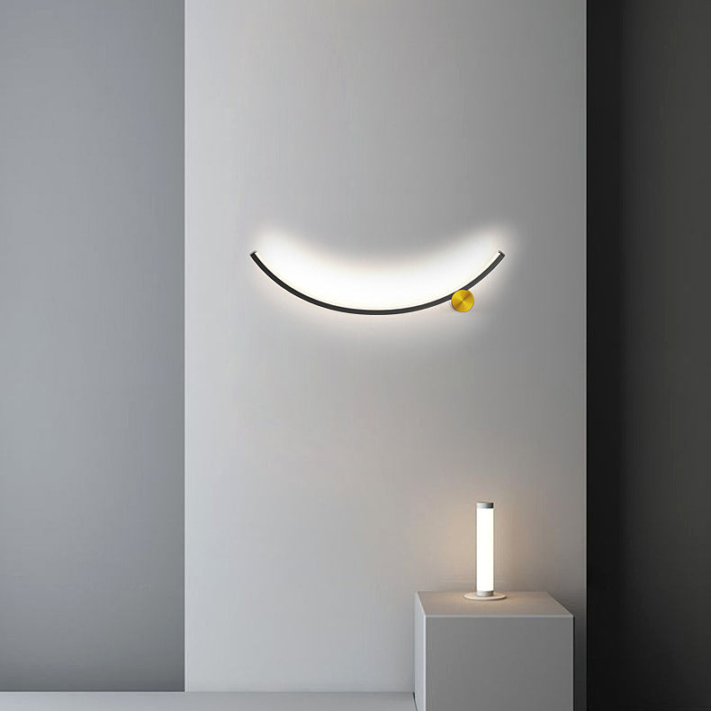 Moderne minimalistische Arc Aluminium Streifen Acryl LED Wandleuchte Lampe für Wohnzimmer 