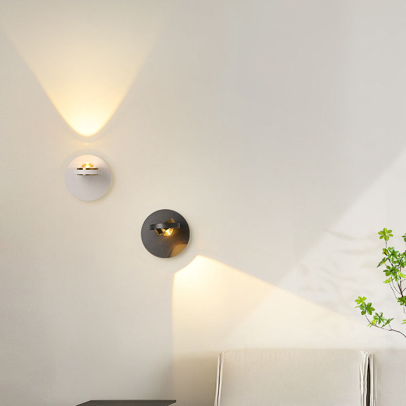 Moderne minimalistische runde Rechteck Eisen Aluminium drehbare LED Wandleuchte Lampe für Schlafzimmer 
