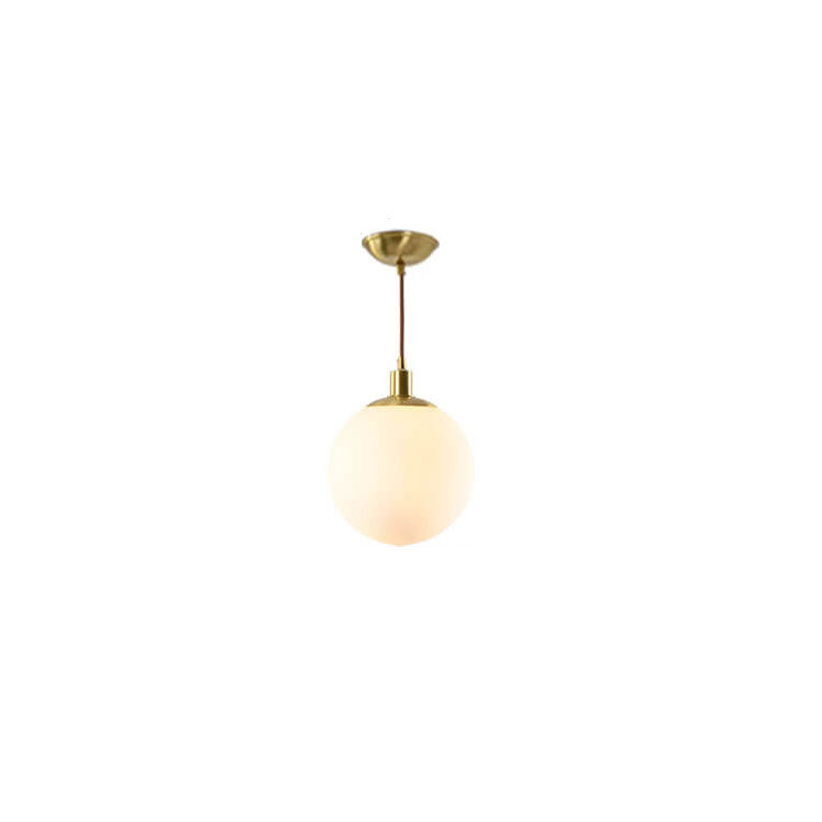 Nordic Minimalist White Orb 1-Light Pendant Light