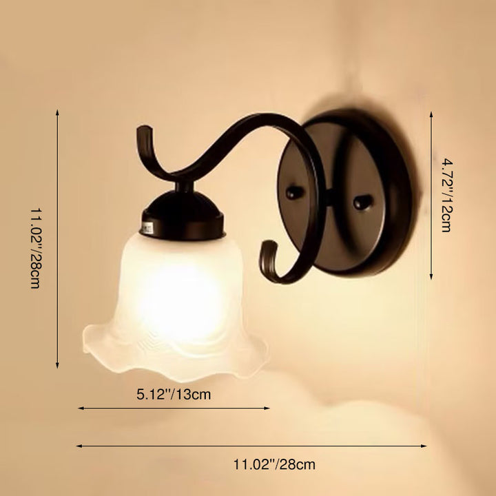 Contemporary Retro Rustic Iron Glass 1-Light Wall Sconce Lamp