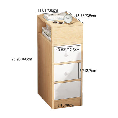 Moderner minimalistischer rechteckiger Platten-Nachttisch mit 1/2/3 Schubladen für die Bettseite 