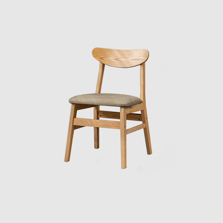 Chaise de salle à manger contemporaine rétro carrée avec dossier en lin rembourré et cadre en bois pour salle à manger 
