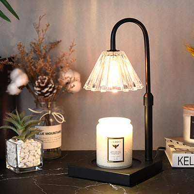 Lámpara de Mesa de Cera Derretida de 1 Luz de Vidrio de Hierro de Madera Redonda Minimalista Moderna para Dormitorio 