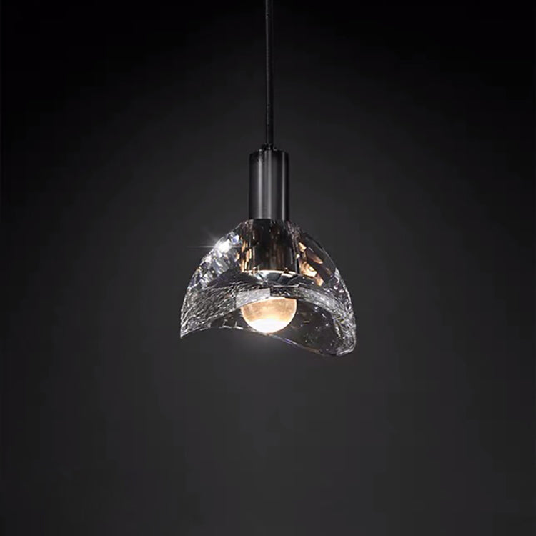 Lustre contemporain de luxe éblouissant en cristal et laiton à 1 lumière pour salon 