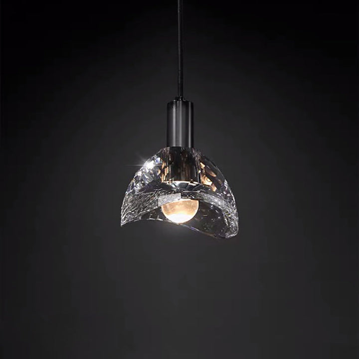 Lustre contemporain de luxe éblouissant en cristal et laiton à 1 lumière pour salon 