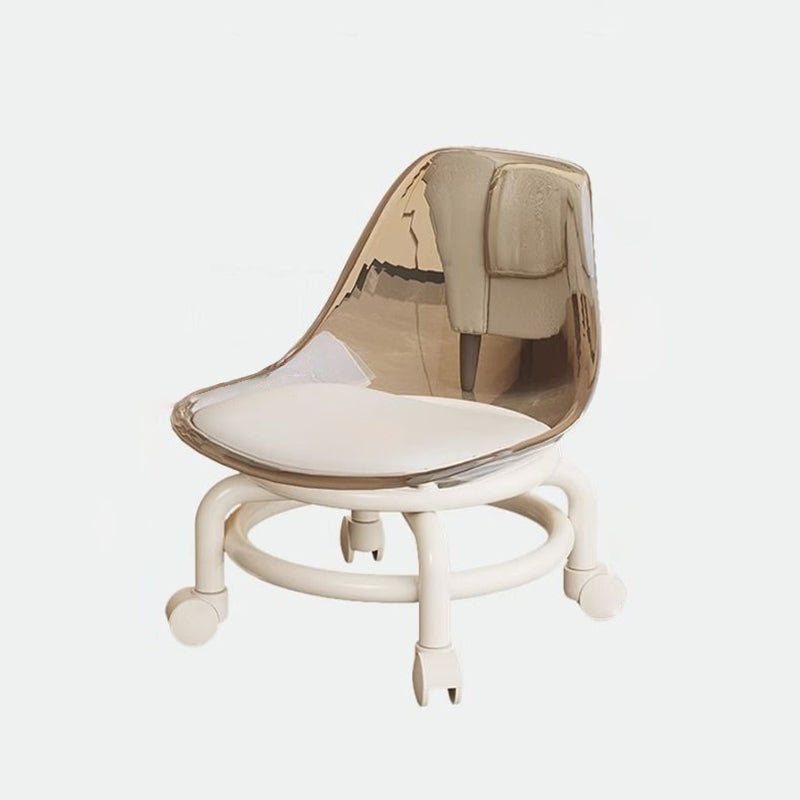 Modern Minimalist Plastic Leather Chair Roller Skating For Living Room