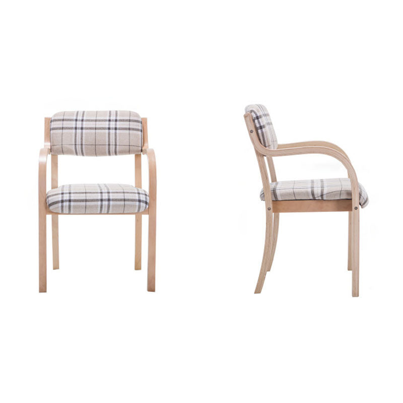 Contemporary Nordic Bentwood Linen Faux Leather Velvet Sponge Square Dining Chair Backrest Armrest For Dining Room
