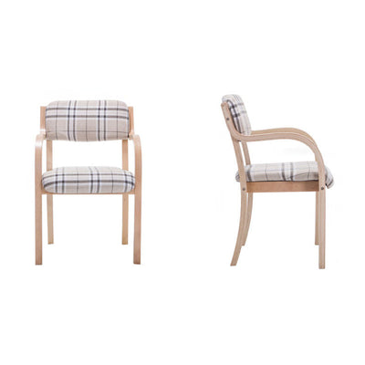 Chaise de salle à manger contemporaine en bois nordique, tissu coton lin, cuir, velours, éponge, dossier carré, accoudoir pour salle à manger 