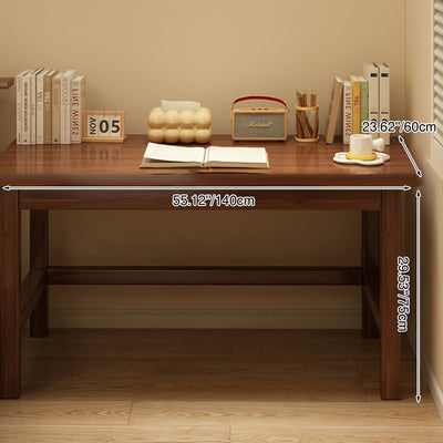 Modern Minimalist Rectangular Pine Wood End Table 1-Tier For Living Room