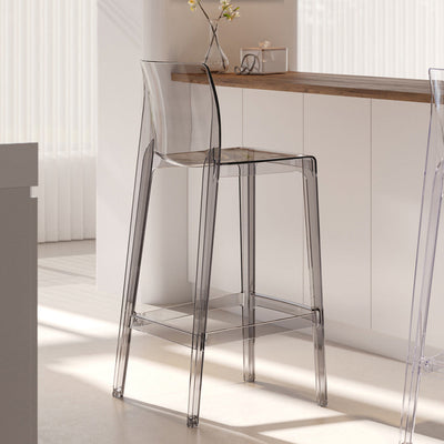 Taburete de barra cuadrado contemporáneo escandinavo con respaldo y reposapiés para cocina 