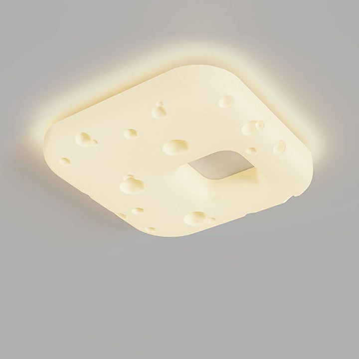 Design contemporain de biscuits à la crème nordique carré PE abat-jour LED plafonnier pour salon 