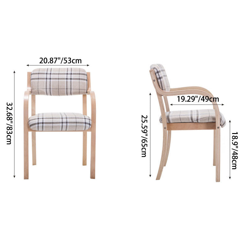 Contemporary Nordic Bentwood Linen Faux Leather Velvet Sponge Square Dining Chair Backrest Armrest For Dining Room