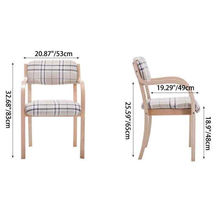 Contemporary Nordic Bentwood Linen Faux Leather Velvet Sponge Square Dining Chair Backrest Armrest For Dining Room