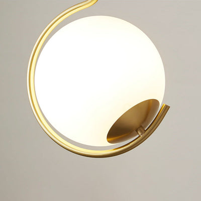 Boule de Verre Nordique Contemporaine Fer Suspension Luminaire 1-Lumière Pour Salon 