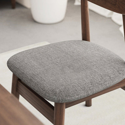 Silla de Comedor Tapizada en Cuero Nappa de Doble Capa Cuadrada Retro Contemporánea con Respaldo Abierto Sin Brazos para Comedor 