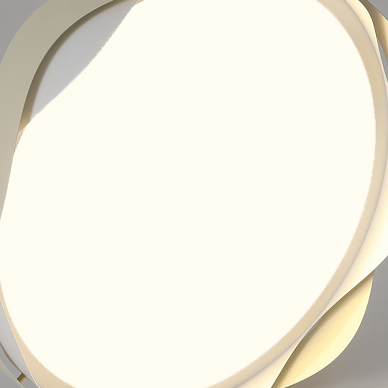 Luz de techo empotrada LED de hierro acrílico redonda con ondas de crema creativa contemporánea para sala de estar 