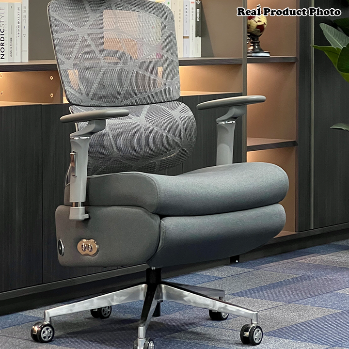 Modern Minimalist Square Rectangle Aluminum Alloy Velvet Electric Massage Desk Chair Backrest Armrest Footrest For Home Office