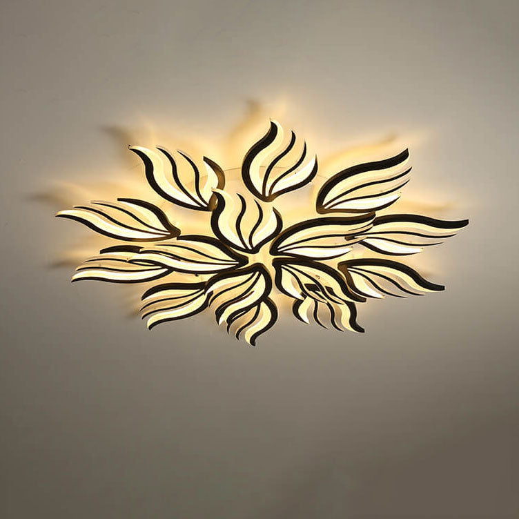 Modern Creative Personality Acrylic Flower Shape LED Semi-Flush Mount Ceiling Light