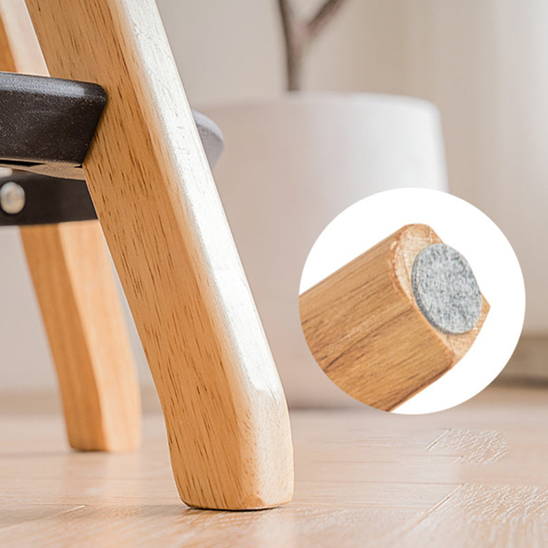 Tabouret de bar en bois massif à base de trépied ronde scandinave contemporaine avec repose-pieds pour salle à manger 