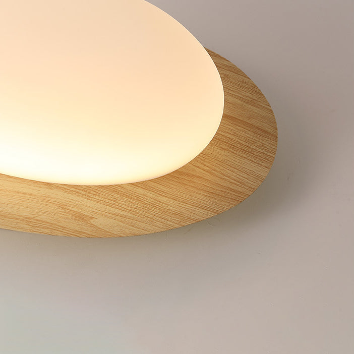 Luz de techo empotrada LED de hierro acrílico con forma de guijarro escandinavo contemporáneo para dormitorio 