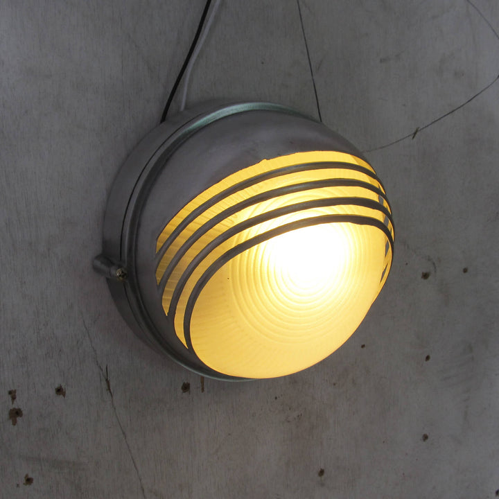 Contemporary Industrial Glass Zinc Alloy Half Round 1-Light Wall Sconce Lamp