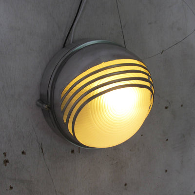 Industrial Vintage Glass Zinc Alloy Half Round 1-Light Wall Sconce Lamp