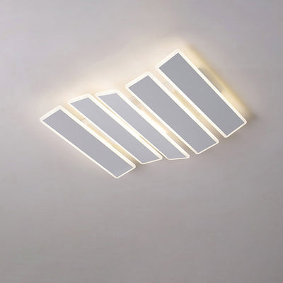 Zeitgenössische Einfachheit Acryl gestreifte Fischgrätenform LED Unterputz Deckenleuchte für Wohnzimmer 