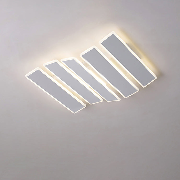 Zeitgenössische Einfachheit Acryl gestreifte Fischgrätenform LED Unterputz Deckenleuchte für Wohnzimmer 