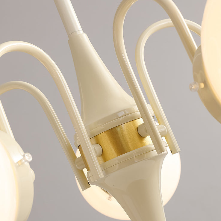 Lustre à 5 lumières en verre de fer traditionnel français Magic Bean pour salon 