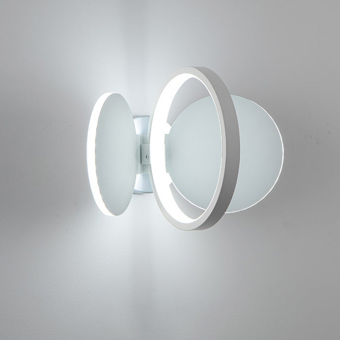 Moderna Minimalista Redonda de Aluminio Hierro Silicona Lámpara LED Aplique de Pared Para Dormitorio 