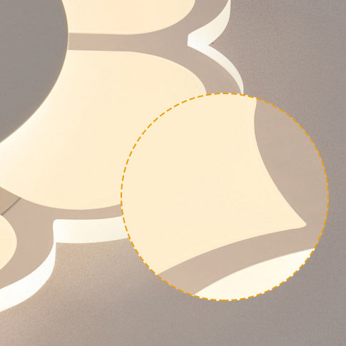 Plafonnier LED rond en fer et acrylique minimaliste moderne en forme de lotus pour chambre 