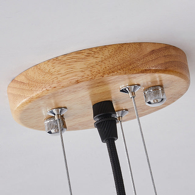 Traditional Japanese Wood Triangle Splicing Swirl 1-Light Pendant Light For Dining Room