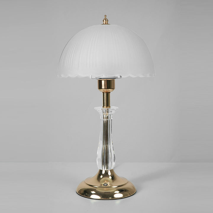 Lámpara de mesa contemporánea nórdica de hierro con cúpula de vidrio y una luz para el lado de la cama 