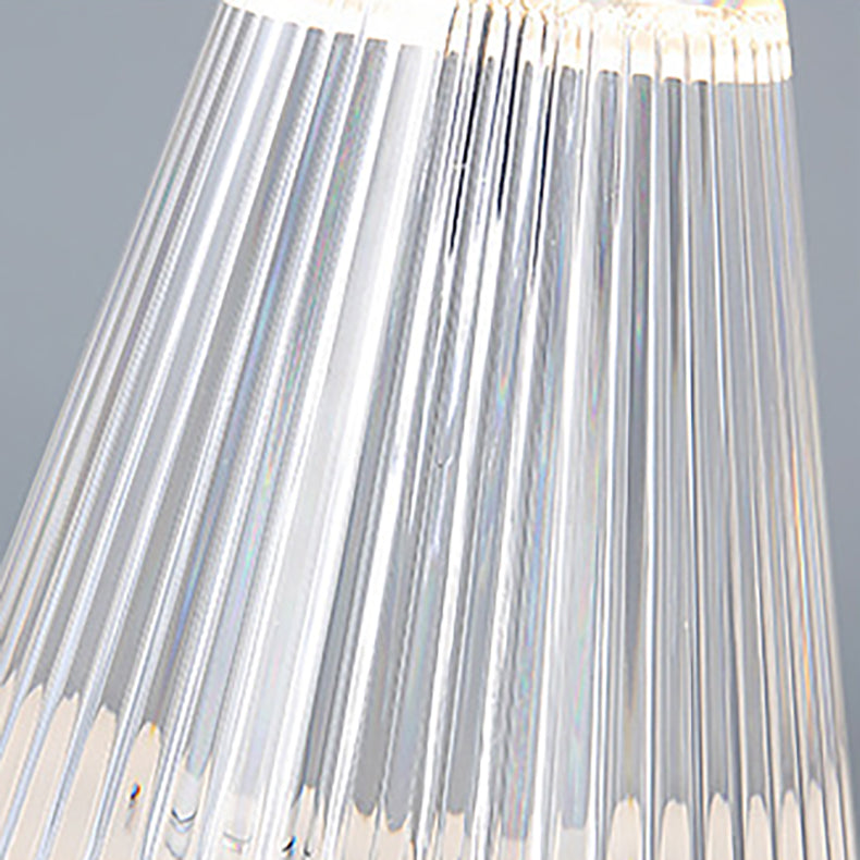 Lámpara de Mesa LED Portátil de Hierro Acrílico Semi-Cónica de Simplicidad Contemporánea Luz Nocturna para Dormitorio 