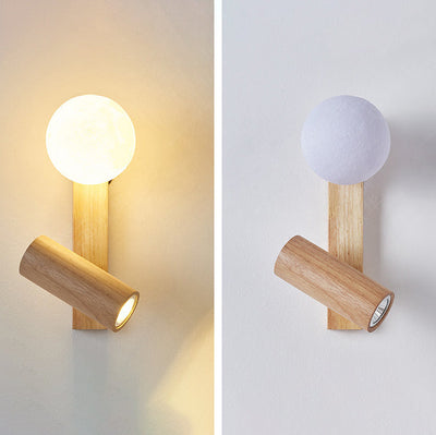 Applique murale contemporaine scandinave rectangulaire en bois PE LED pour chambre à coucher 
