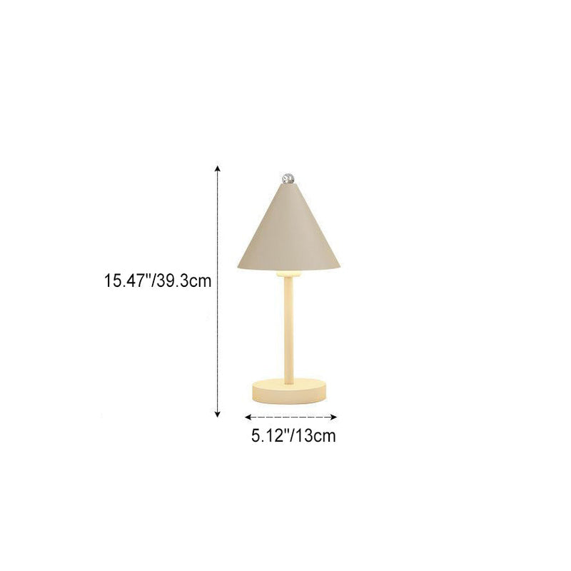 Moderne minimalistische Eisen PVC Kegel 1-Licht Tischlampe für Schlafzimmer 