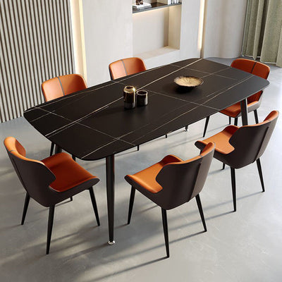 Dossier de chaise de salle à manger rembourré en cuir PU carré de luxe contemporain pour salle à manger 