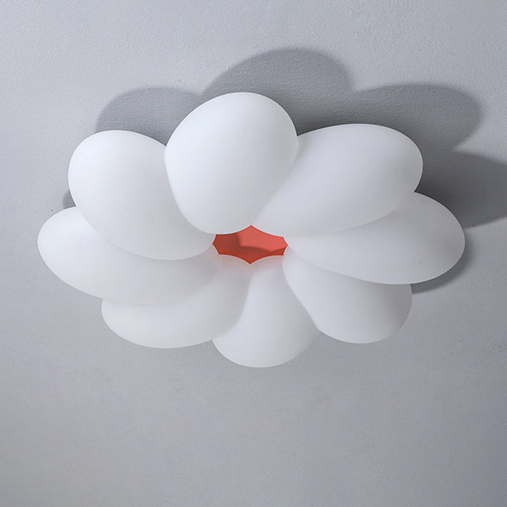 Plafonnier LED en acrylique en forme de pétale crème créatif contemporain pour chambre à coucher 