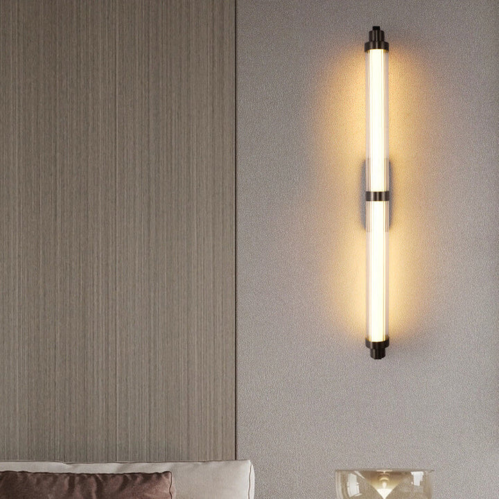 Applique murale LED en acier inoxydable acrylique cylindrique scandinave contemporaine pour salon 