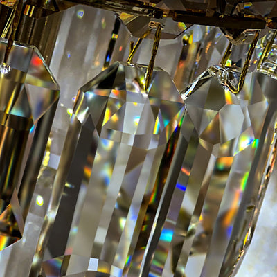 Art Déco Moderne Cylindre Matériel Cristal 1-Lumière Suspension Pour Salon 