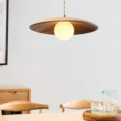 Modern Minimalist Log Long Line Circular 1-Light Pendant Light