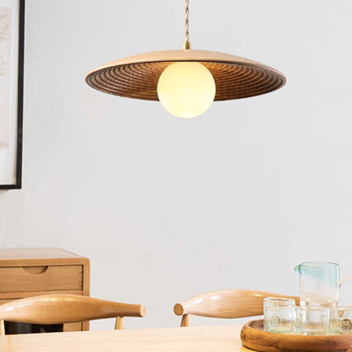 Modern Minimalist Log Long Line Circular 1-Light Pendant Light
