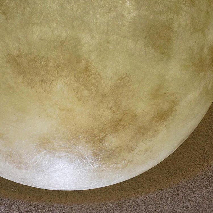 Plafonnier contemporain créatif en résine et fibre de verre demi-cercle lune texture convexe 1-lumière pour chambre 