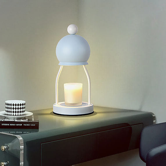 Lámpara de mesa de cera derretida de 1 luz con base de hardware de tapa redonda de hierro Art Deco moderno para dormitorio 