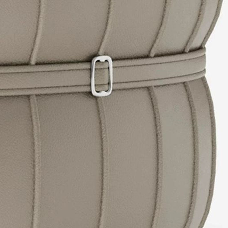 Chaise de salle à manger moderne de luxe ronde en similicuir avec dossier incurvé en acier au carbone 