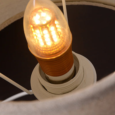Moderne minimalistische runde Keramik Basis Stoff 1-Licht Tischlampe für Schlafzimmer 