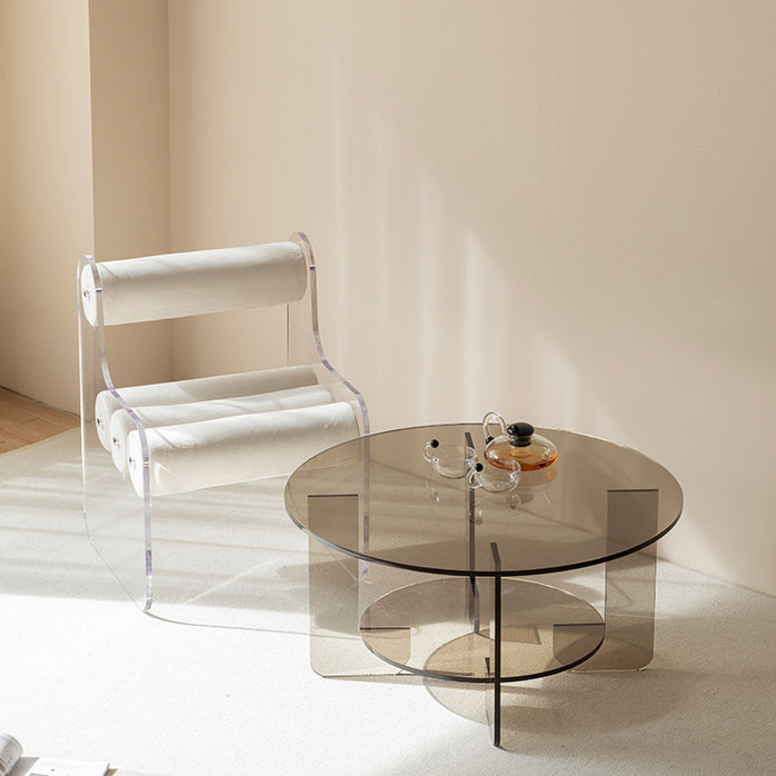 Cylindre créatif contemporain Chaise en tissu acrylique Dossier sans accoudoirs pour salon 